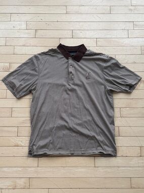 Oxford Men's TPC Boston Striped Golf Polo